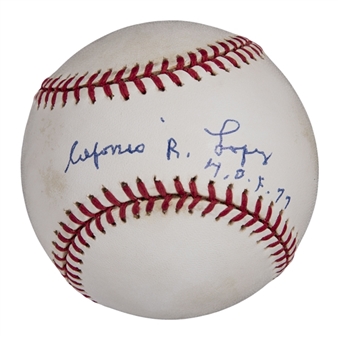 Al Lopez Full Name "Alfonso R. Lopez" Signed & Inscribed OAL Budig Baseball (PSA/DNA)